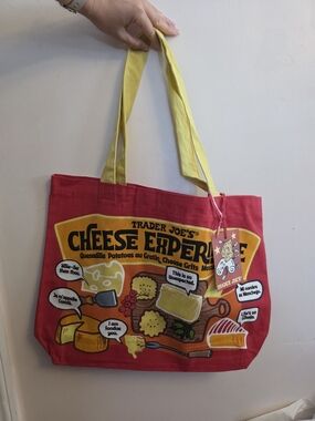 NWT Trader Joe's Cheese Experience Reusable Tote - Red & Yellow